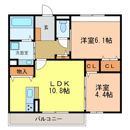 サウスグランツ　2号棟の物件間取画像